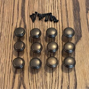 Set of 12 Drawer Pulls Bronze 1.25" / 3 CM